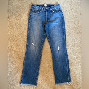 Jcrew slim boyfriend jean with distressing in women’s size 28tall